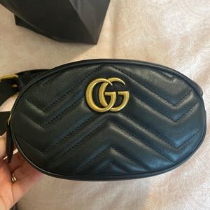 Gucci Matelasse Leather GG Marmont Belt Bag